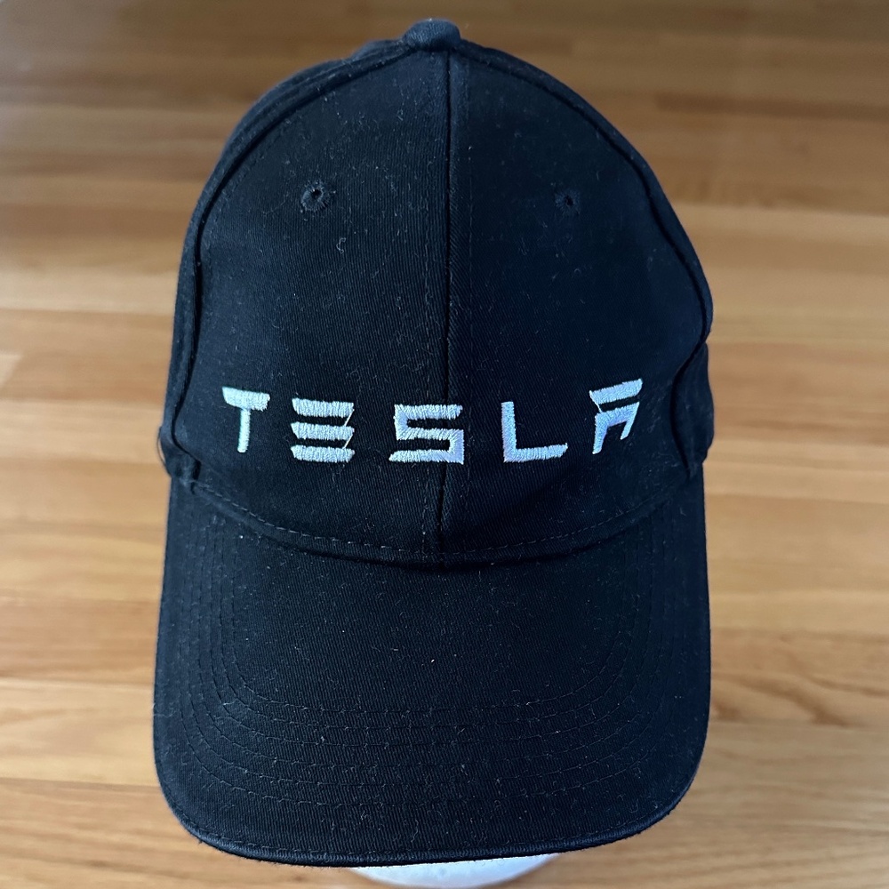 Tesla Hat Cap Black White